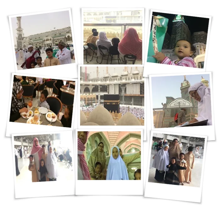 Ustaz Haji Faridil Atras bersama keluarga ketika umrah DIY
