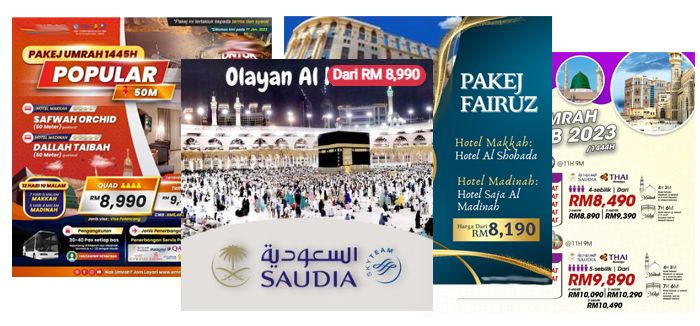 Contoh pakej umrah untuk perbandingan bajet